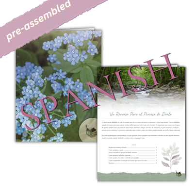 RTS 2773-S A Resource for Grieving with Blue Forget-Me-Not Folder (pre-assembled)