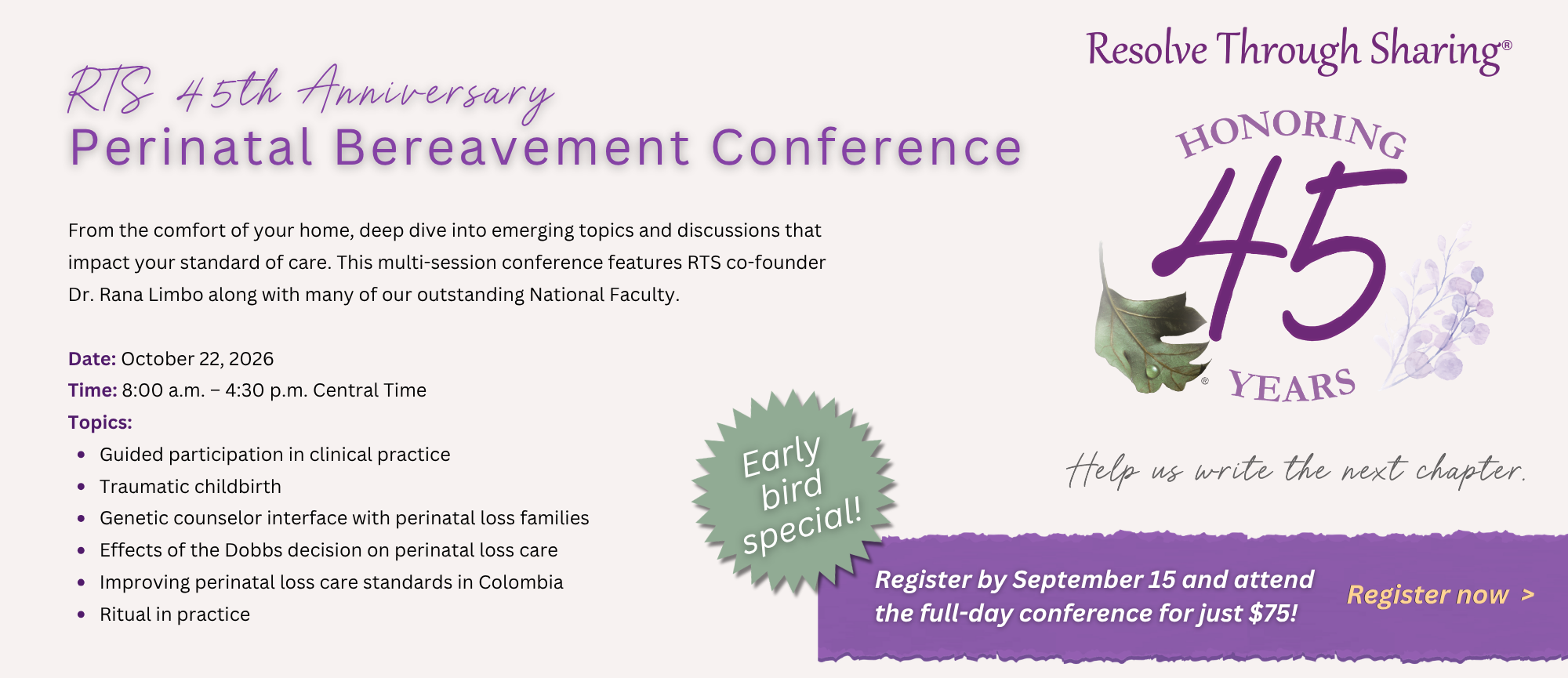 45th Anniverary - Bereavement Conference